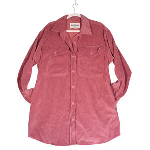 Reserve Fairfax Corduroy Shirt Dress Women S Oversized Pink Pocket Career Casual